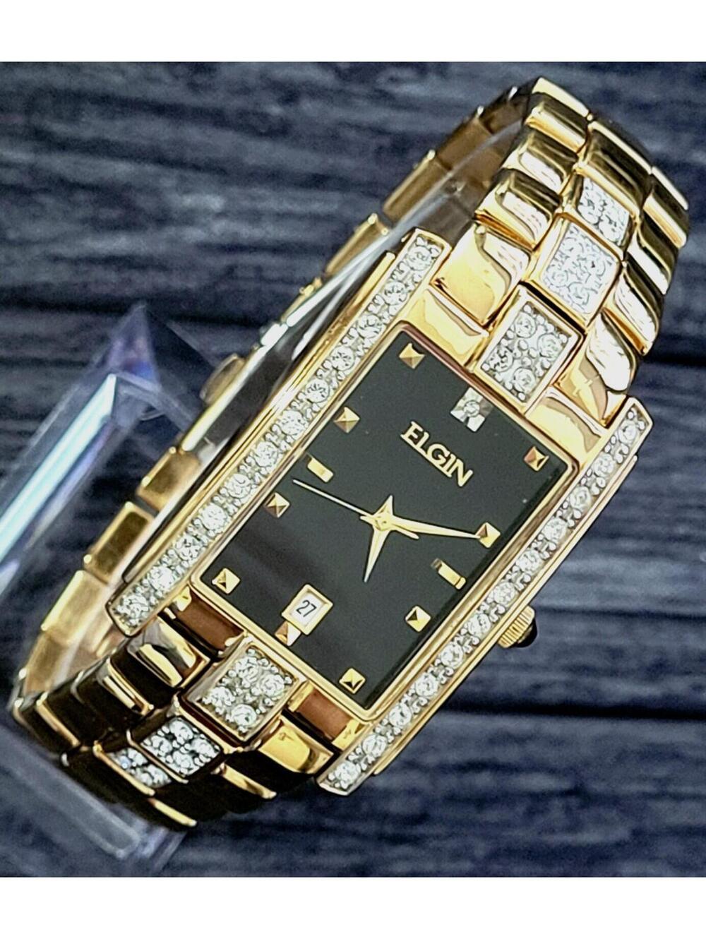 Rare Vintage Elgin Diamond Date Men's Executive Dress Watch